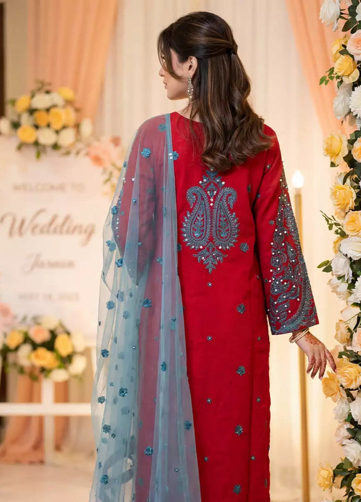 Salitex Women RTW Embroidered Cotton Net 3 Piece Suit SPL3PEF070 Casual Collection