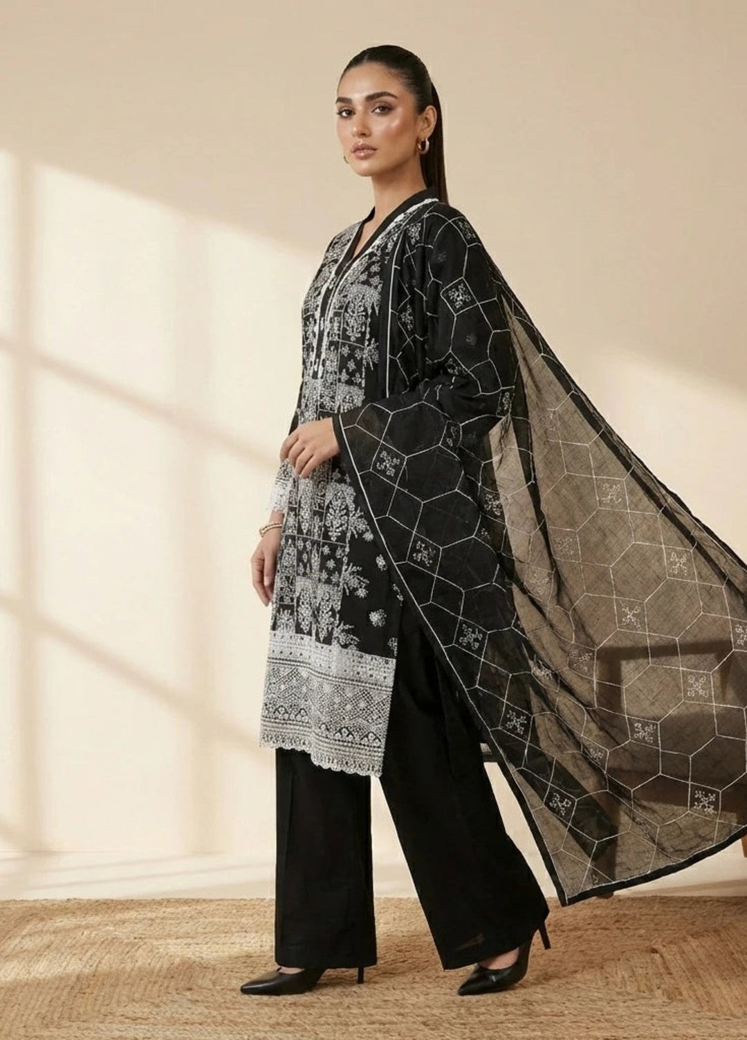 Salitex Women RTW Embroidered Cambric 3 Piece Suit PML3PBC289 Casual Collection