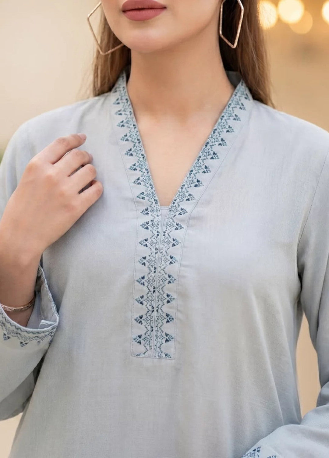 Salitex Women RTW Embroidered Dobby 2 Piece Suit SPW6BSE148 Casual Collection
