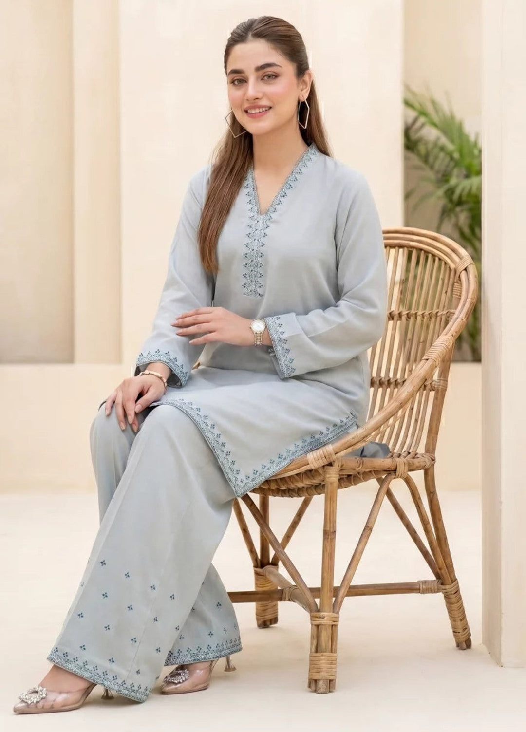 Salitex Women RTW Embroidered Dobby 2 Piece Suit SPW6BSE148 Casual Collection