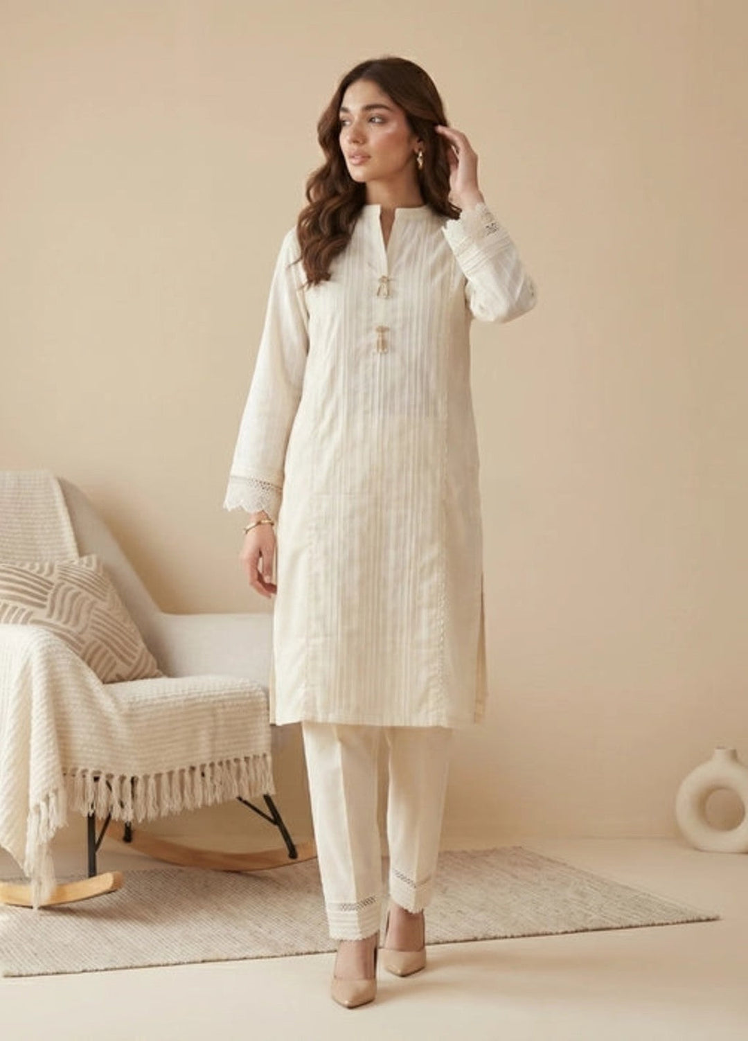 Salitex Women RTW Solids Jacquard 2 Piece Suit SS26L2PBC906 Casual Collection