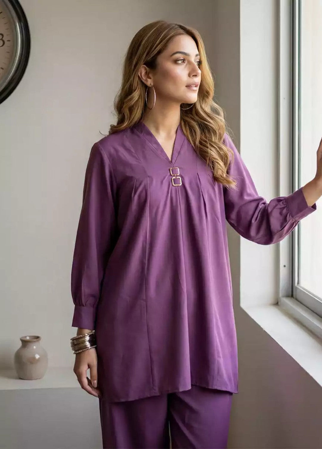 Salitex Women RTW Solids Dobby 2 Piece Suit SS26L2PBCO559 Casual Collection