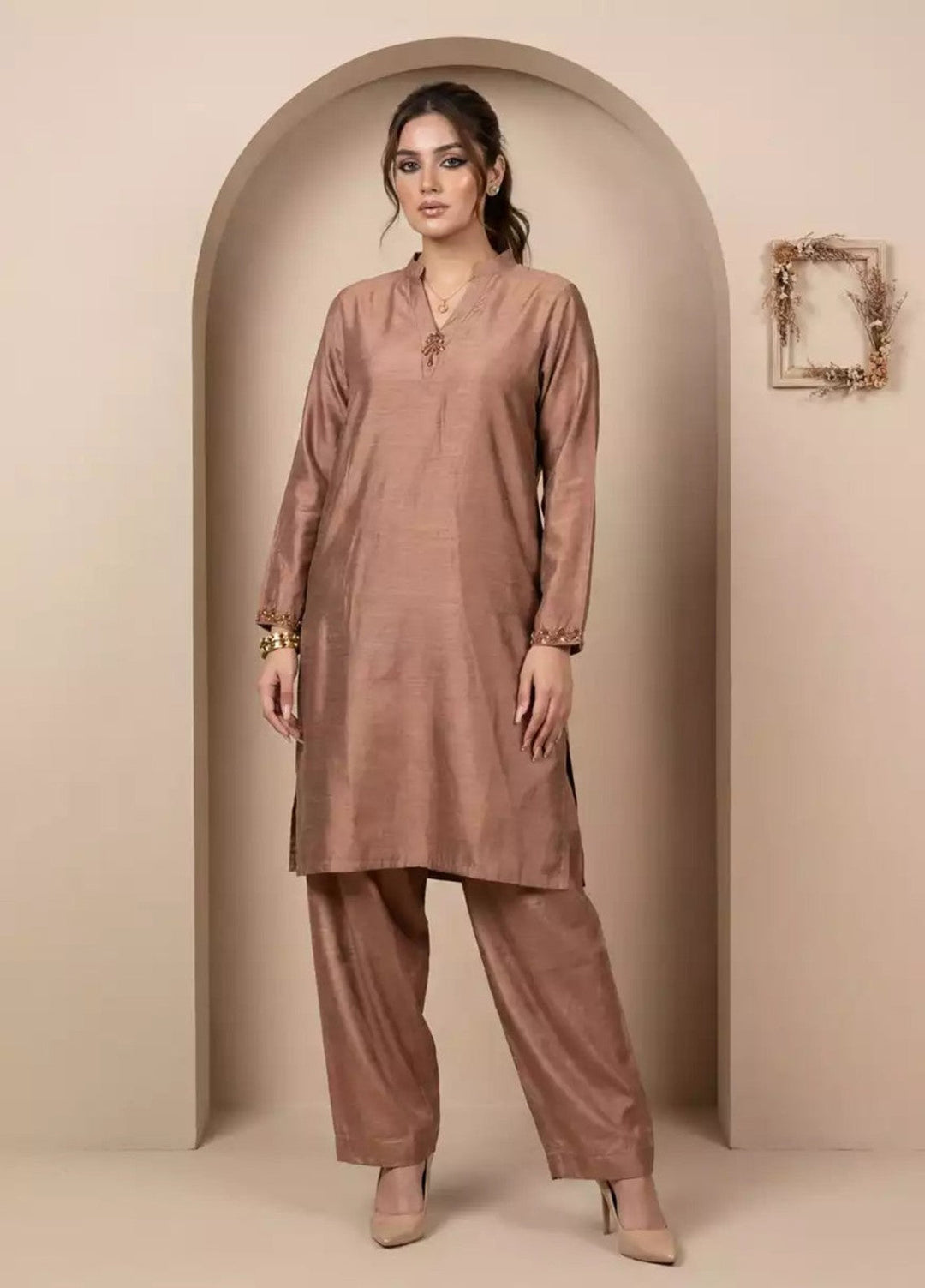 Salitex Women RTW Solids Dyed Yarn 2 Piece Suit WP7L1PBE556 Casual Collection