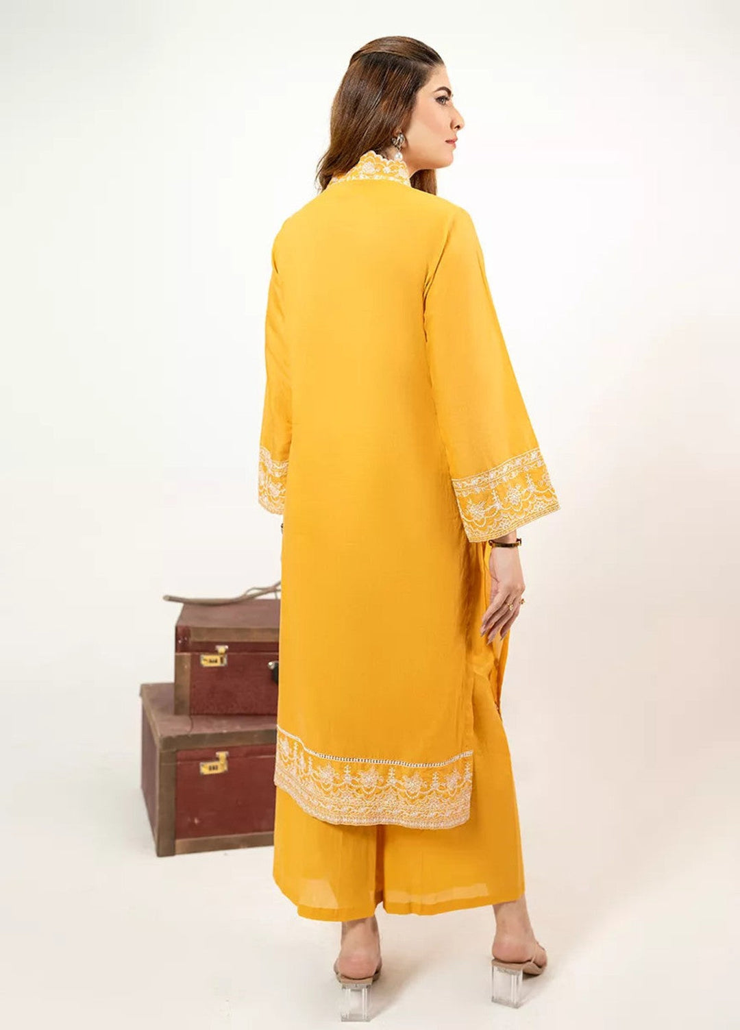 Salitex Women RTW Embroidered Cross Hatch 2 Piece Suit WP7L2PEE414 Casual Collection