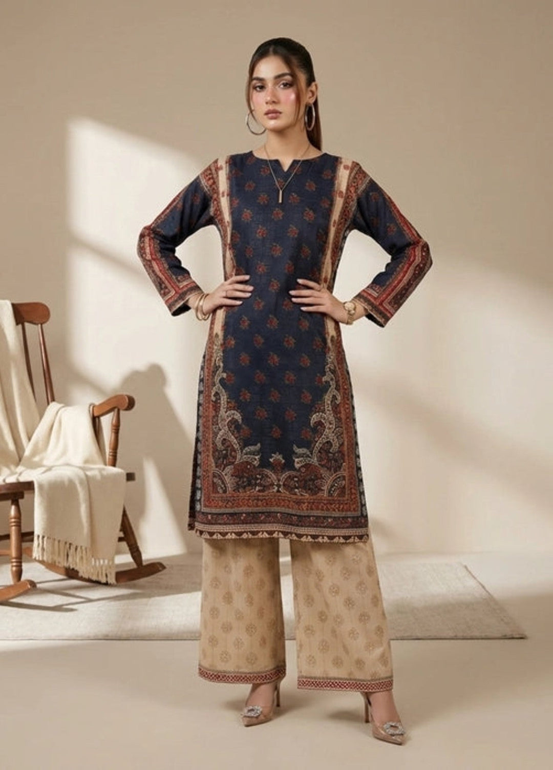 Salitex Women RTW Printed Dobby 2 Piece Suit SS26L2PBE515 Casual Collection
