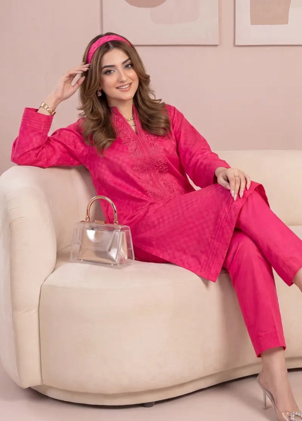 Salitex Women RTW Embroidered Jacquard 2 Piece Suit S26L2SPBL005 Casual Collection
