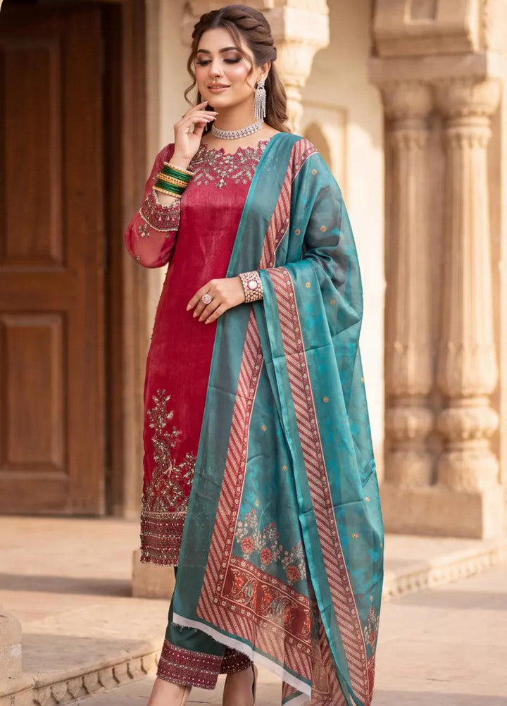 Salitex Women Unstitched Embroidered Organza 3 Piece Suit SUNS8JI517 Festive Collection