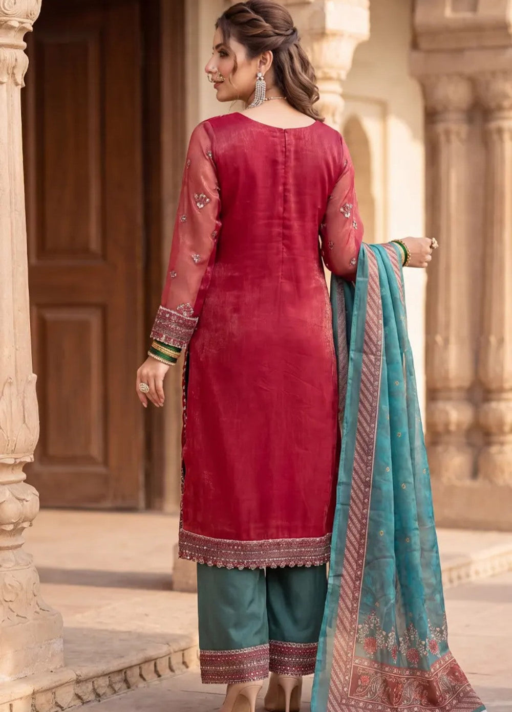 Salitex Women Unstitched Embroidered Organza 3 Piece Suit SUNS8JI517 Festive Collection