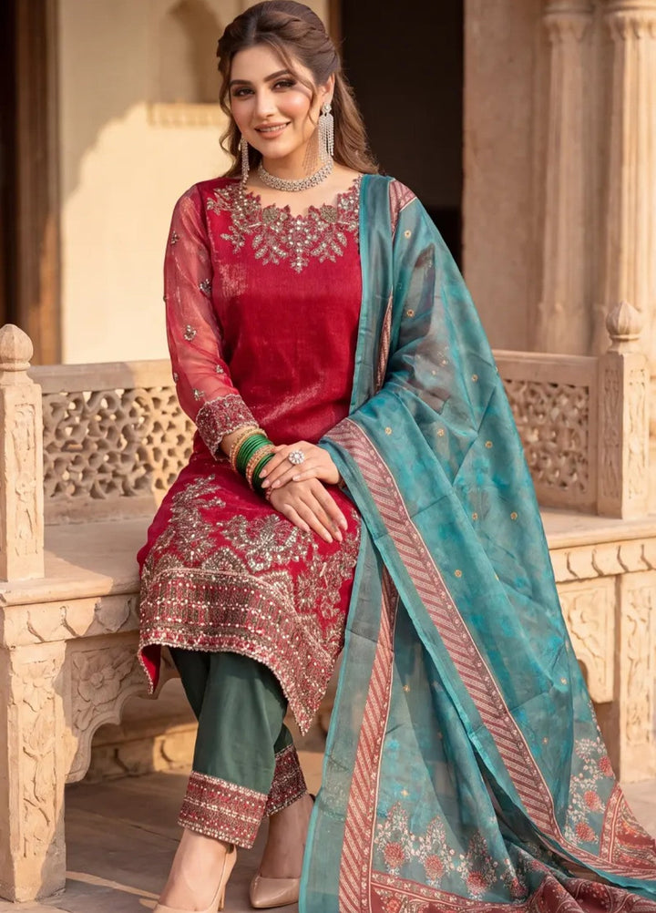 Salitex Women Unstitched Embroidered Organza 3 Piece Suit SUNS8JI517 Festive Collection