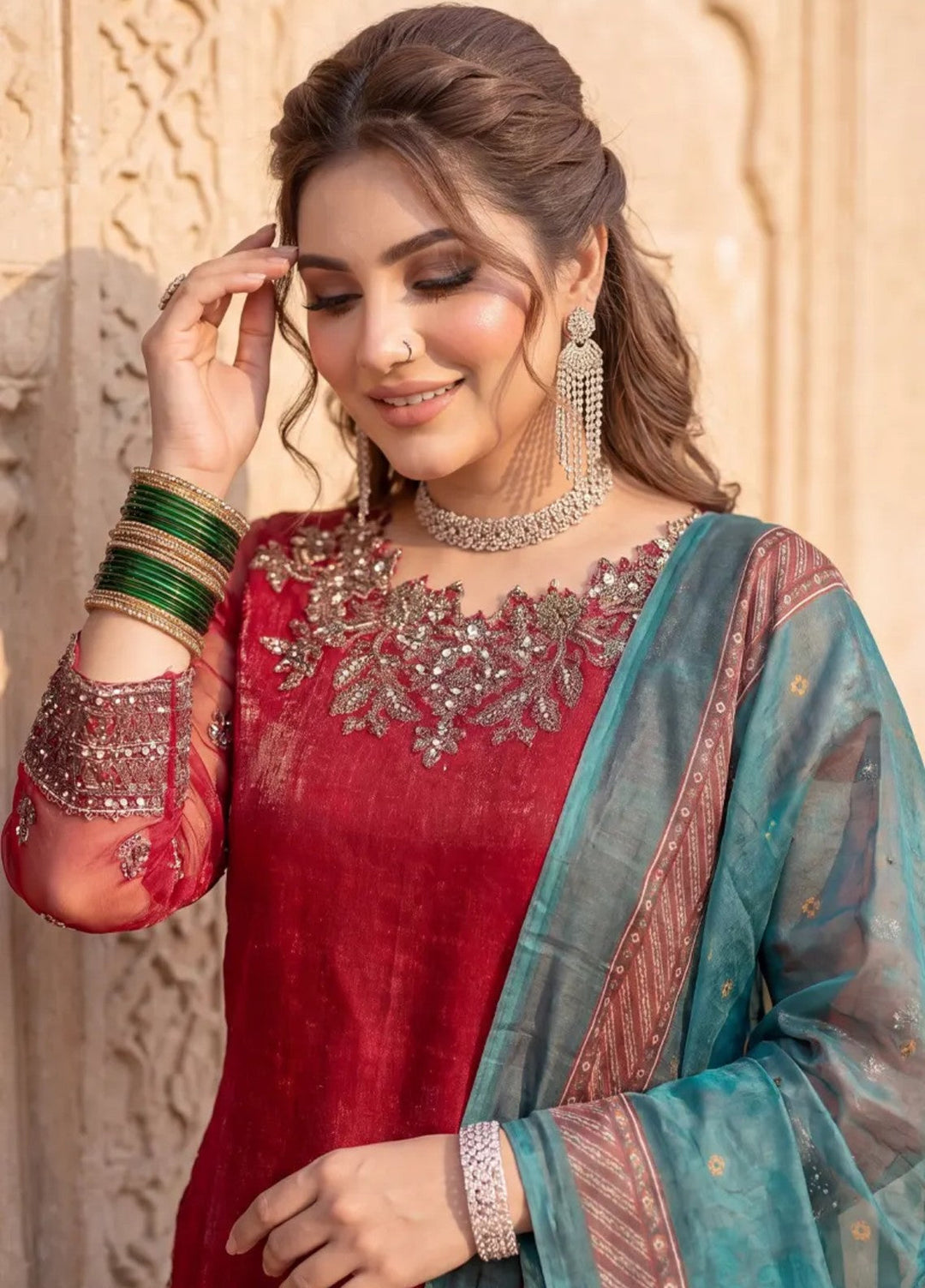 Salitex Women Unstitched Embroidered Organza 3 Piece Suit SUNS8JI517 Festive Collection