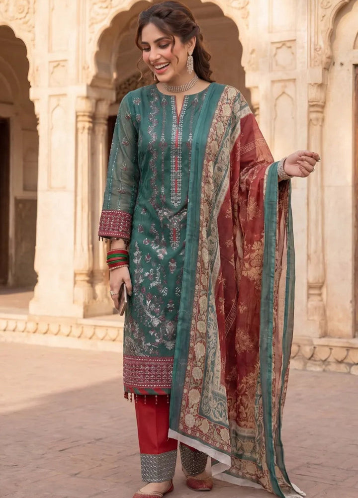 Salitex Women Unstitched Embroidered Organza 3 Piece Suit SUNS8JI514 Festive Collection