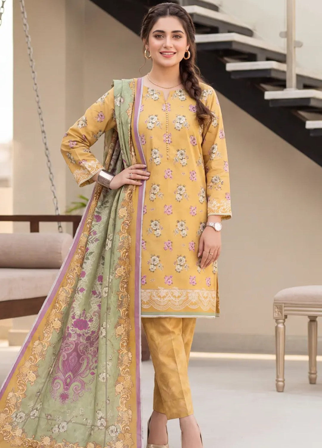 Salitex Unstitched Printed Lawn 3 Piece Suit SUNS8IN1152 Casual Collection