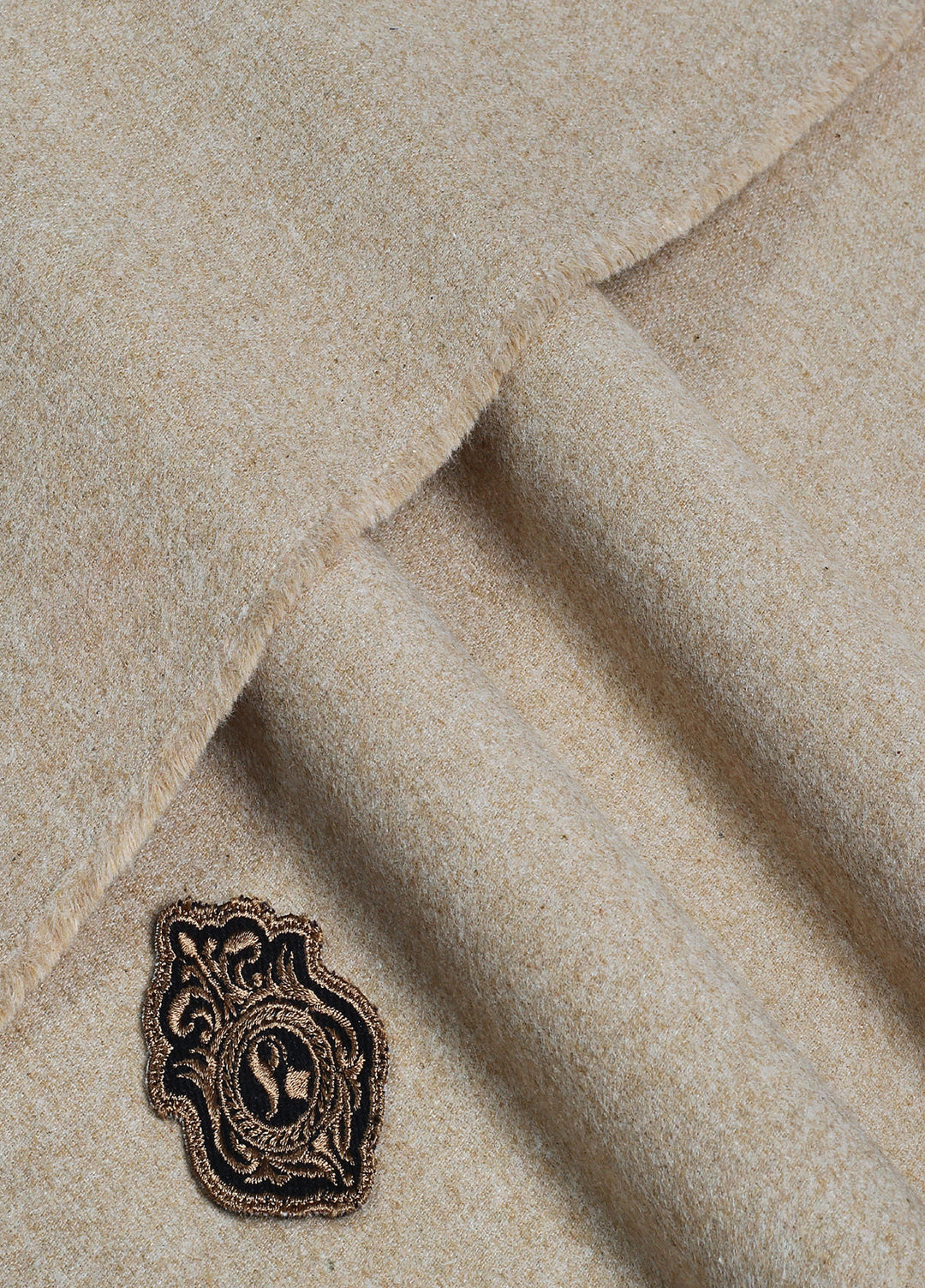 Fabrich Mens Unstitched Solids Wool 2 Piece Suit Tan Casual Collection