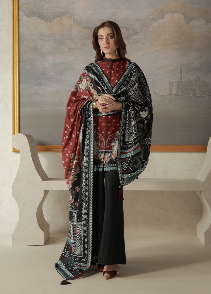 Sahar Unstitched Printed Khaddar 3 Piece Suit Duskelle Winter Collection