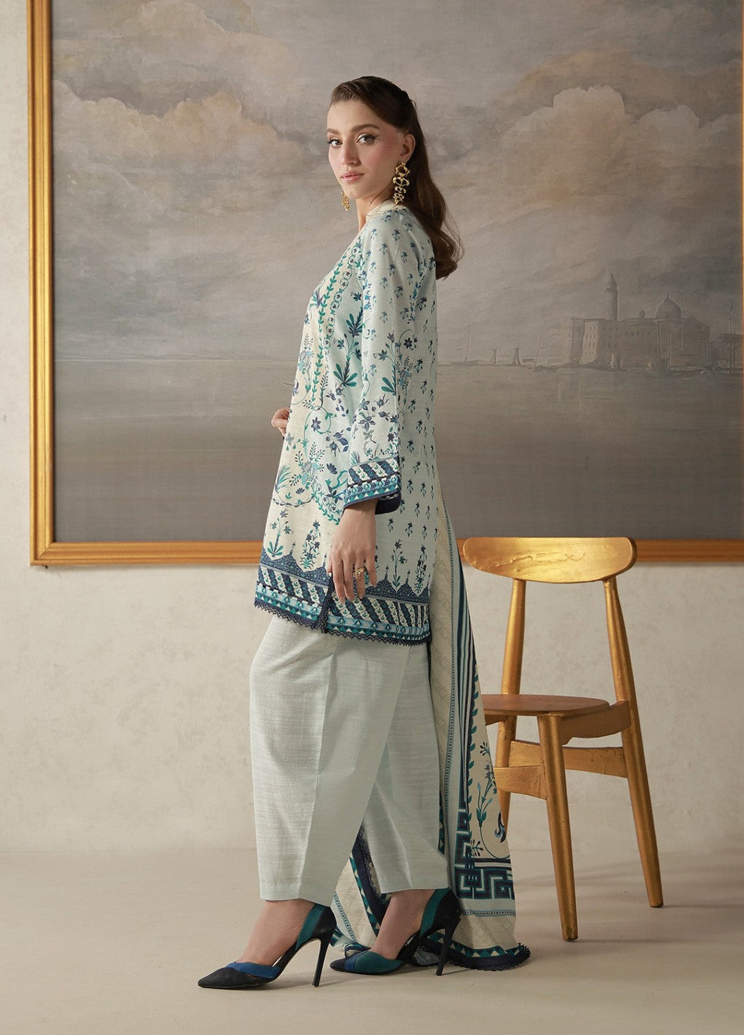 Sahar Unstitched Printed Khaddar 3 Piece Suit Fernel Winter Collection