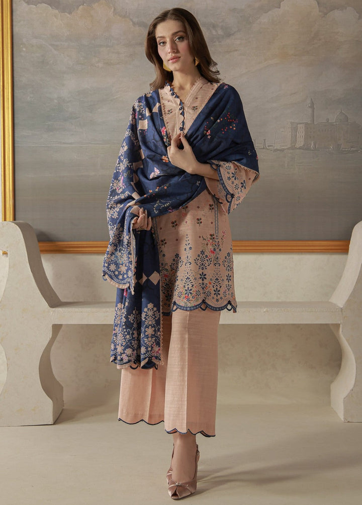 Sahar Unstitched Printed Khaddar 3 Piece Suit Oakenne Winter Collection