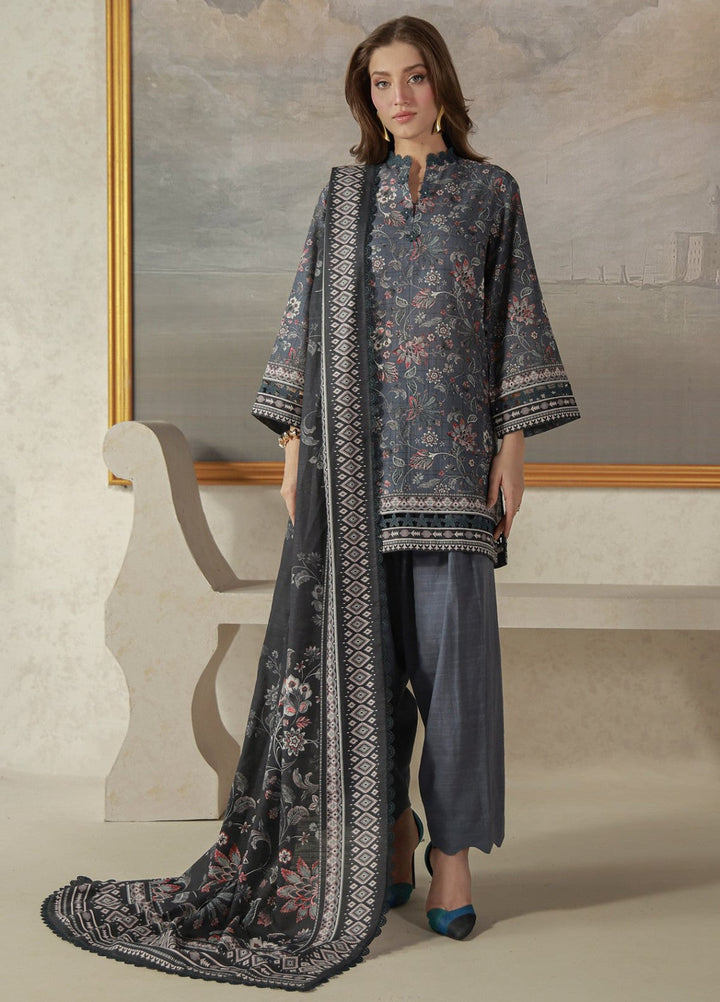 Sahar Unstitched Printed Khaddar 3 Piece Suit Fallowe Winter Collection