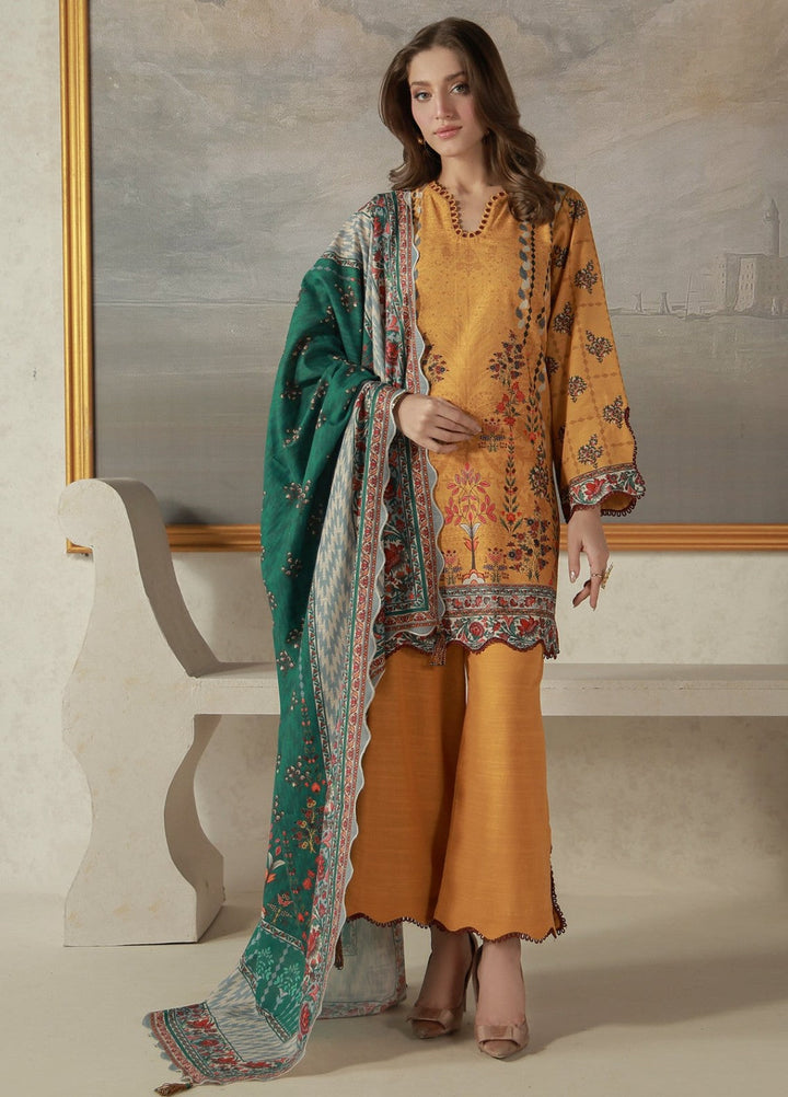 Sahar Unstitched Printed Khaddar 3 Piece Suit Russetta Winter Collection