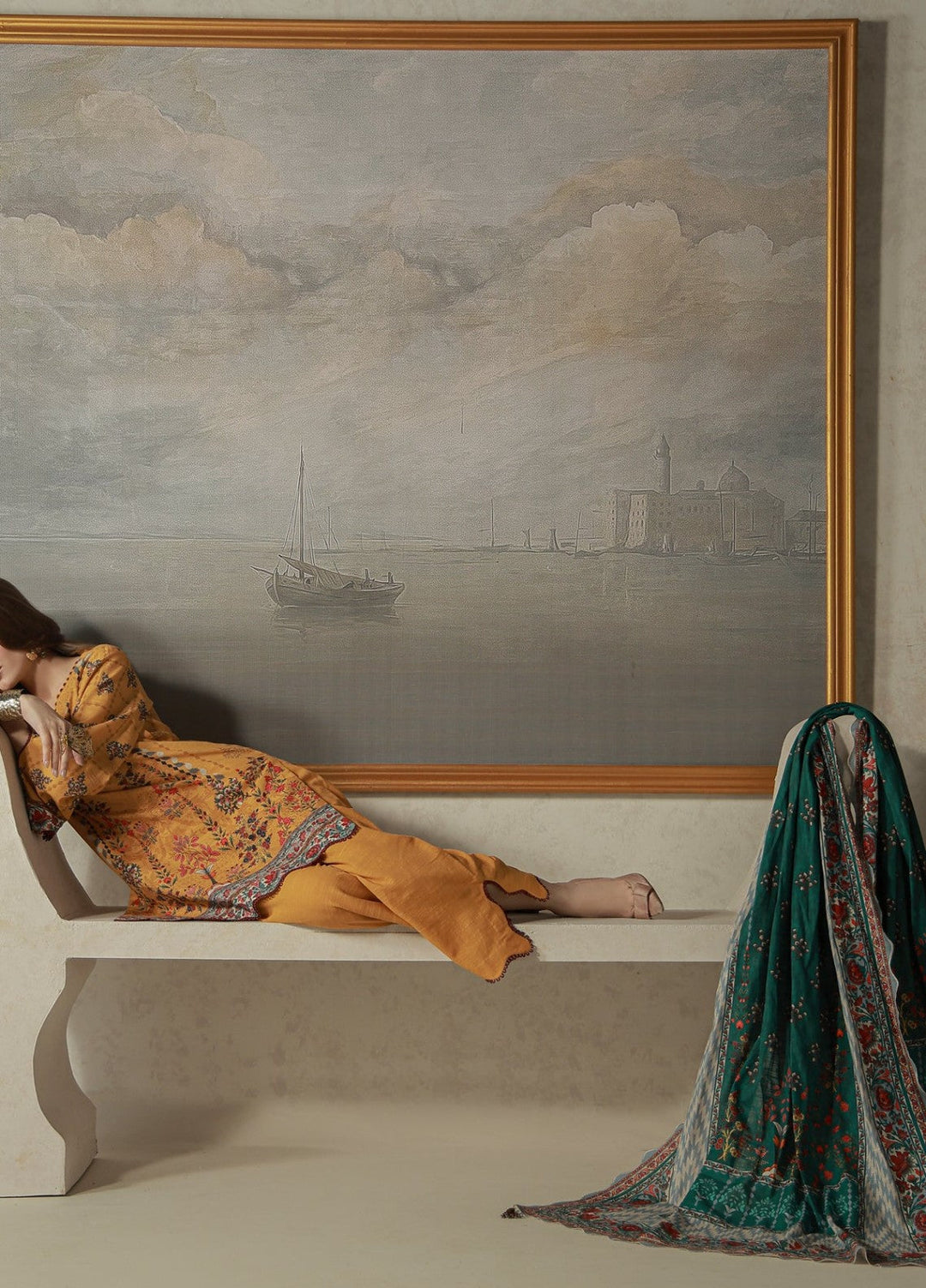 Sahar Unstitched Printed Khaddar 3 Piece Suit Russetta Winter Collection