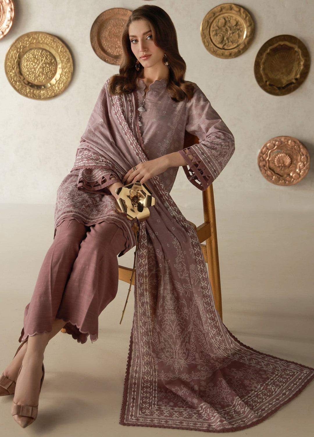 Sahar Unstitched Printed Khaddar 3 Piece Suit Brumelle Winter Collection