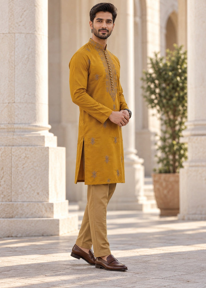 TGM Mens RTW Chikankari Chikankari Kurta Pajama Suit Aeron Rust Festive Collection