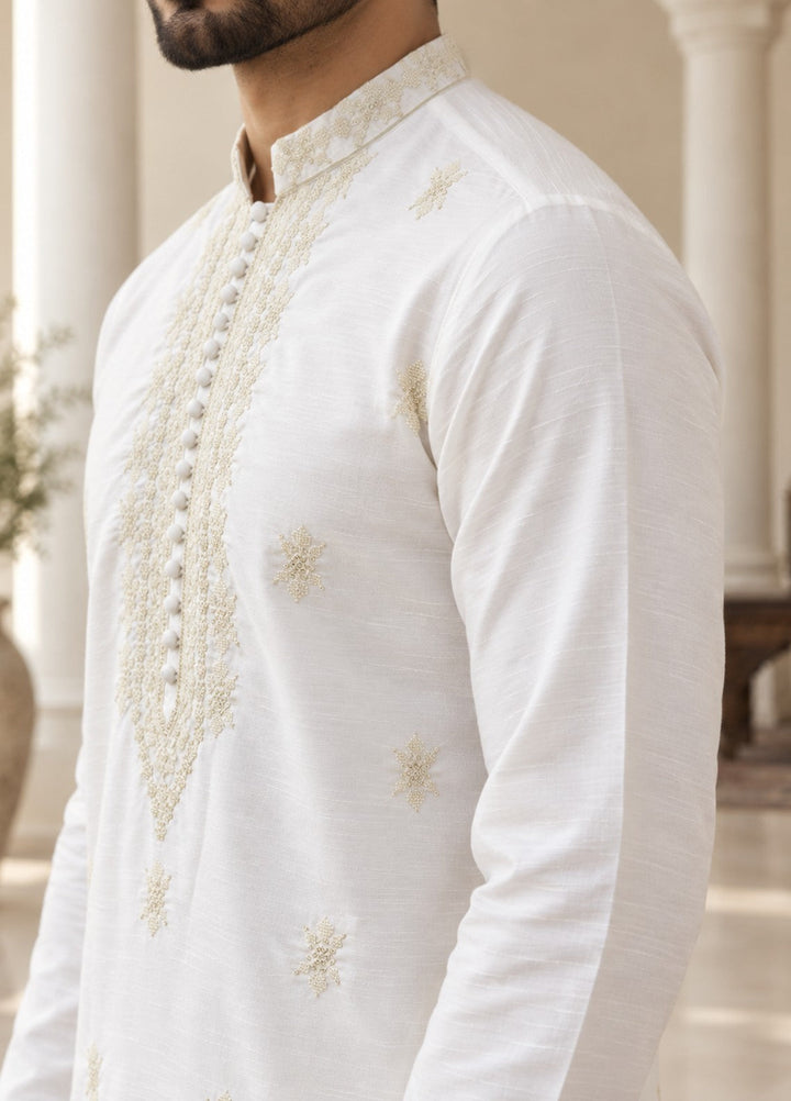 TGM Mens RTW Chikankari Chikankari Kurta Pajama Suit Aeron Pearl Festive Collection