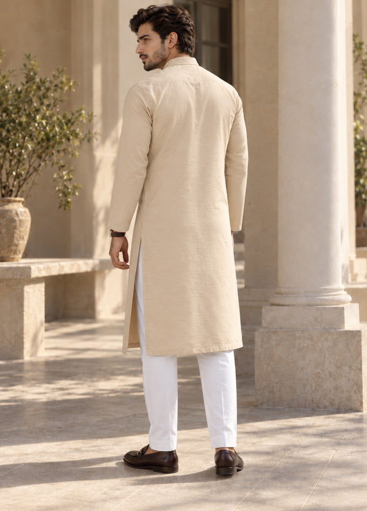 TGM Mens RTW Chikankari Chikankari Kurta Pajama Suit Vintage Cream Festive Collection