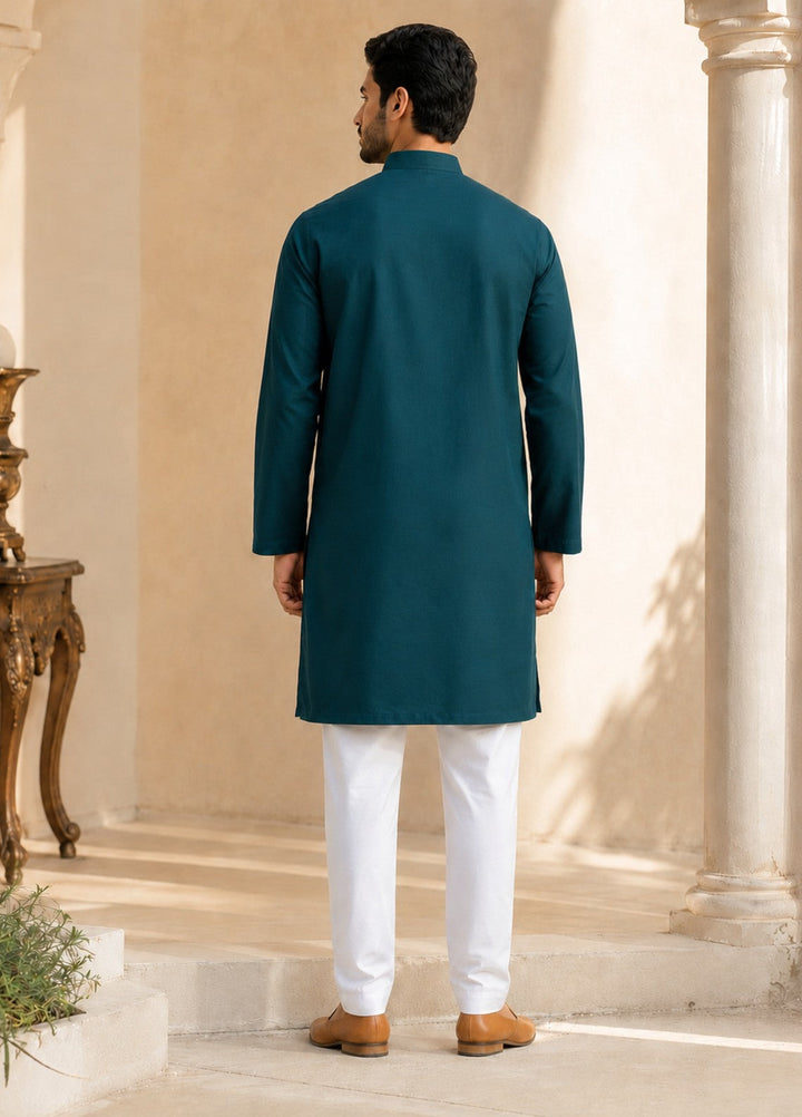 TGM Mens RTW Chikankari Chikankari Kurta Pajama Suit Vian Teal Festive Collection