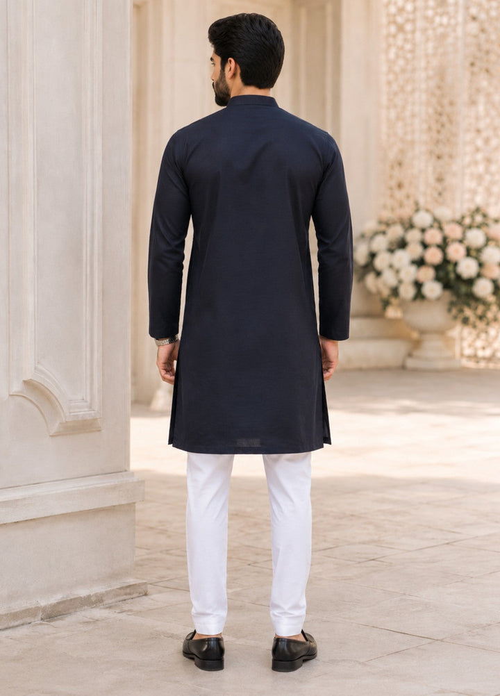 TGM Mens RTW Chikankari Chikankari Kurta Pajama Suit Vian Blue Festive Collection