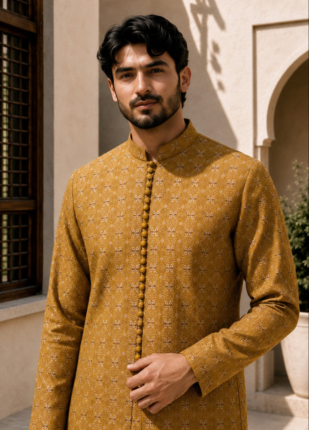 TGM Mens RTW Chikankari Chikankari Kurta Pajama Suit Royan Copper Festive Collection