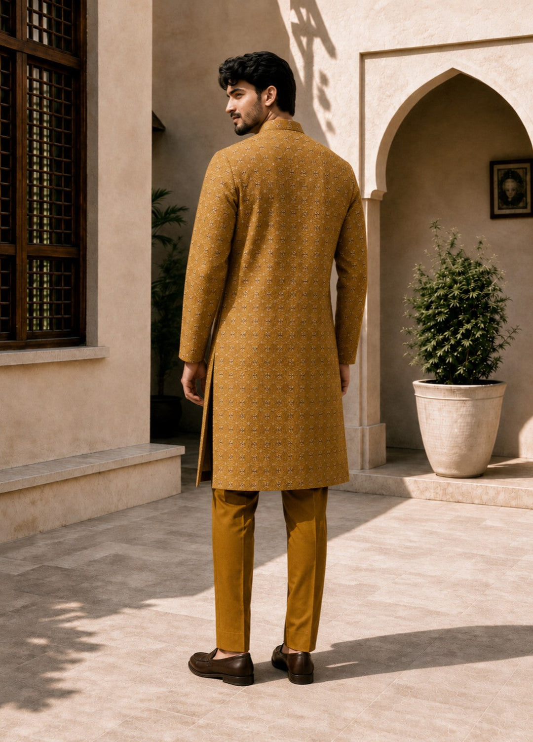 TGM Mens RTW Chikankari Chikankari Kurta Pajama Suit Royan Copper Festive Collection