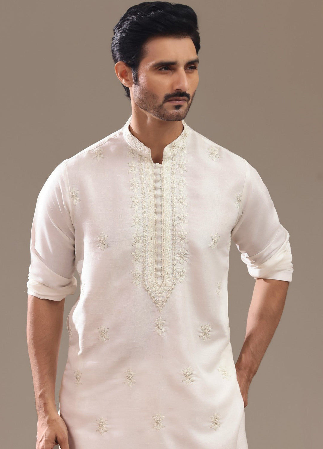 TGM Mens RTW Chikankari Chikankari Kurta Pajama Suit Aeron White Festive Collection
