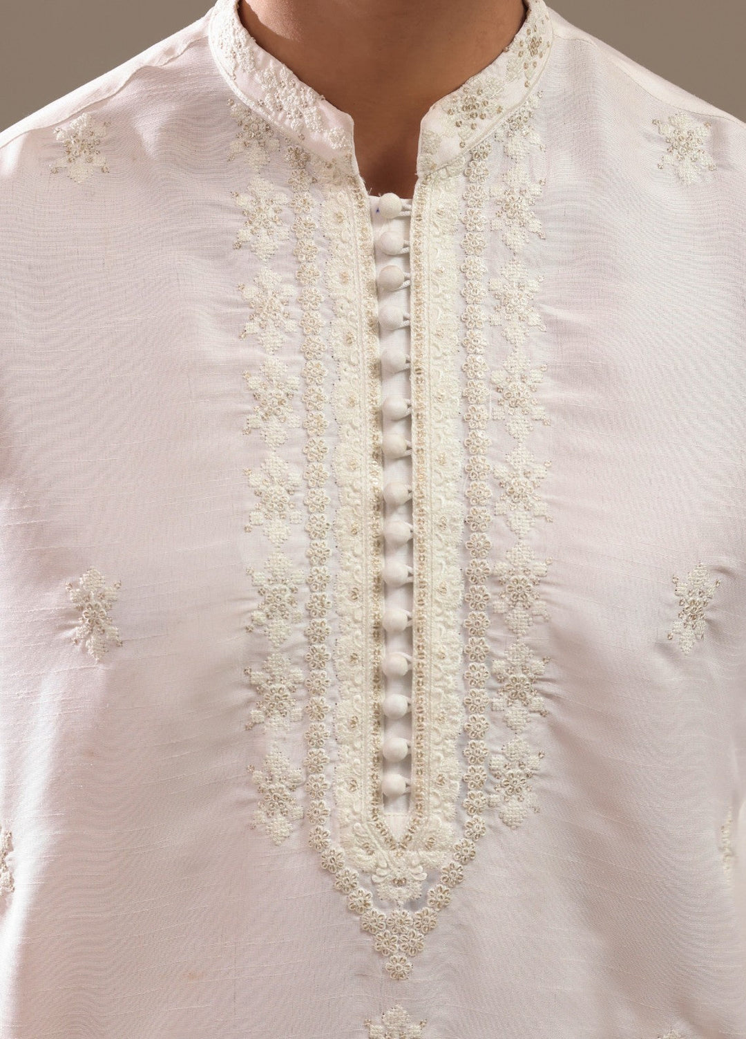 TGM Mens RTW Chikankari Chikankari Kurta Pajama Suit Aeron White Festive Collection
