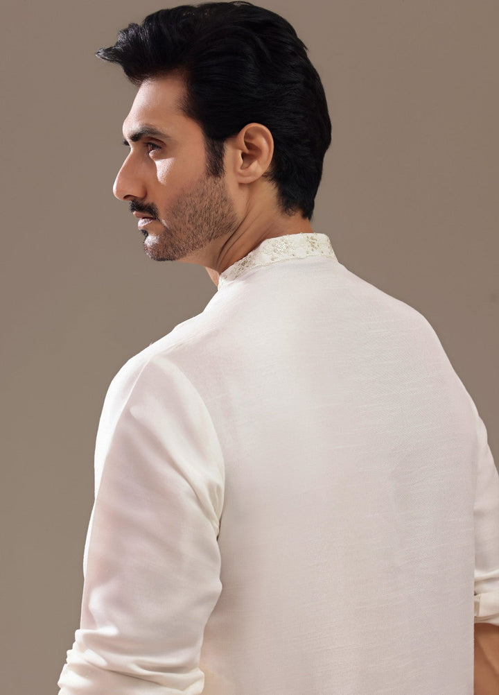 TGM Mens RTW Chikankari Chikankari Kurta Pajama Suit Aeron White Festive Collection