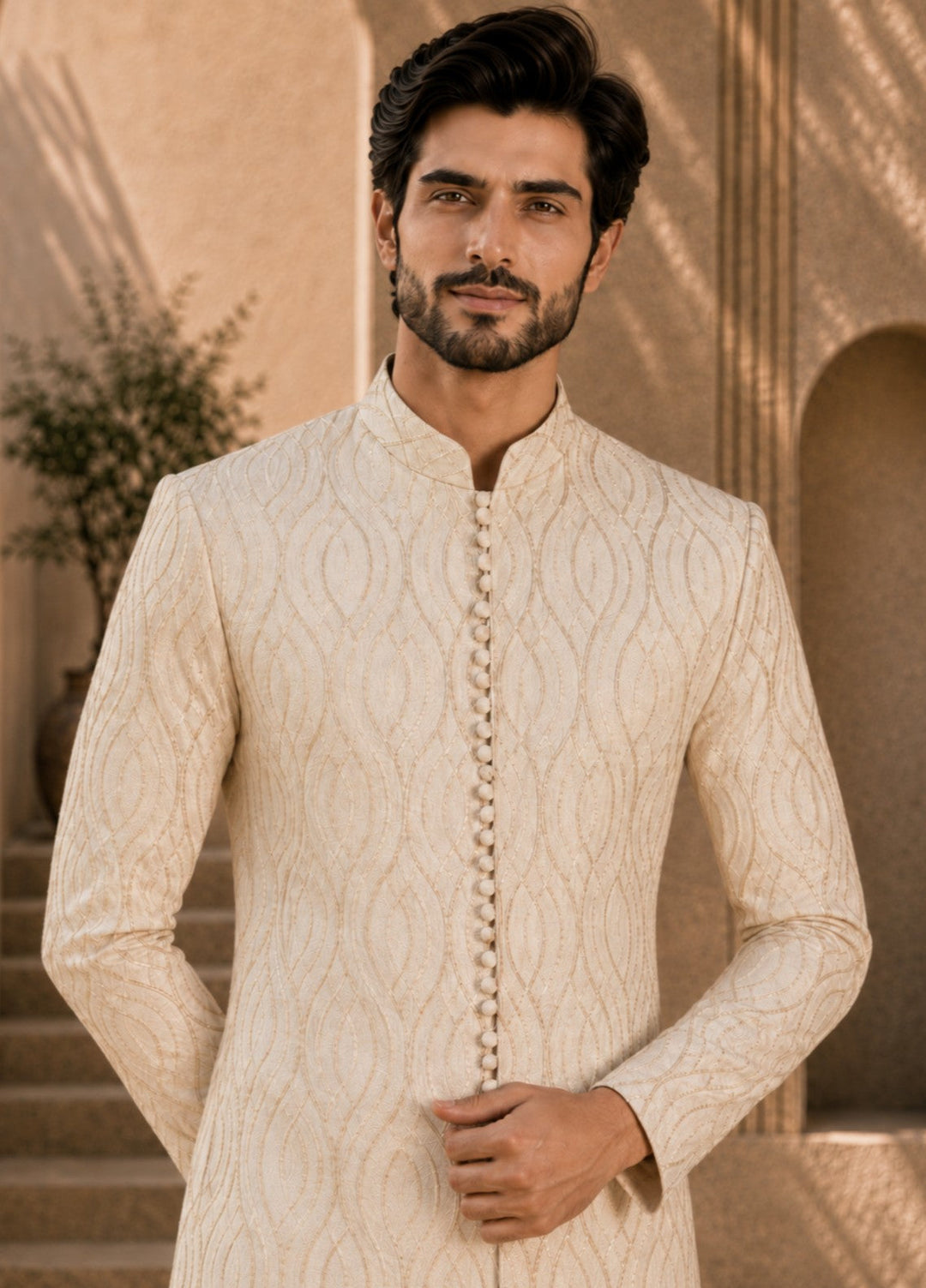 TGM Mens RTW Chikankari Chikankari Kurta Pajama Suit Royan Pearl Festive Collection