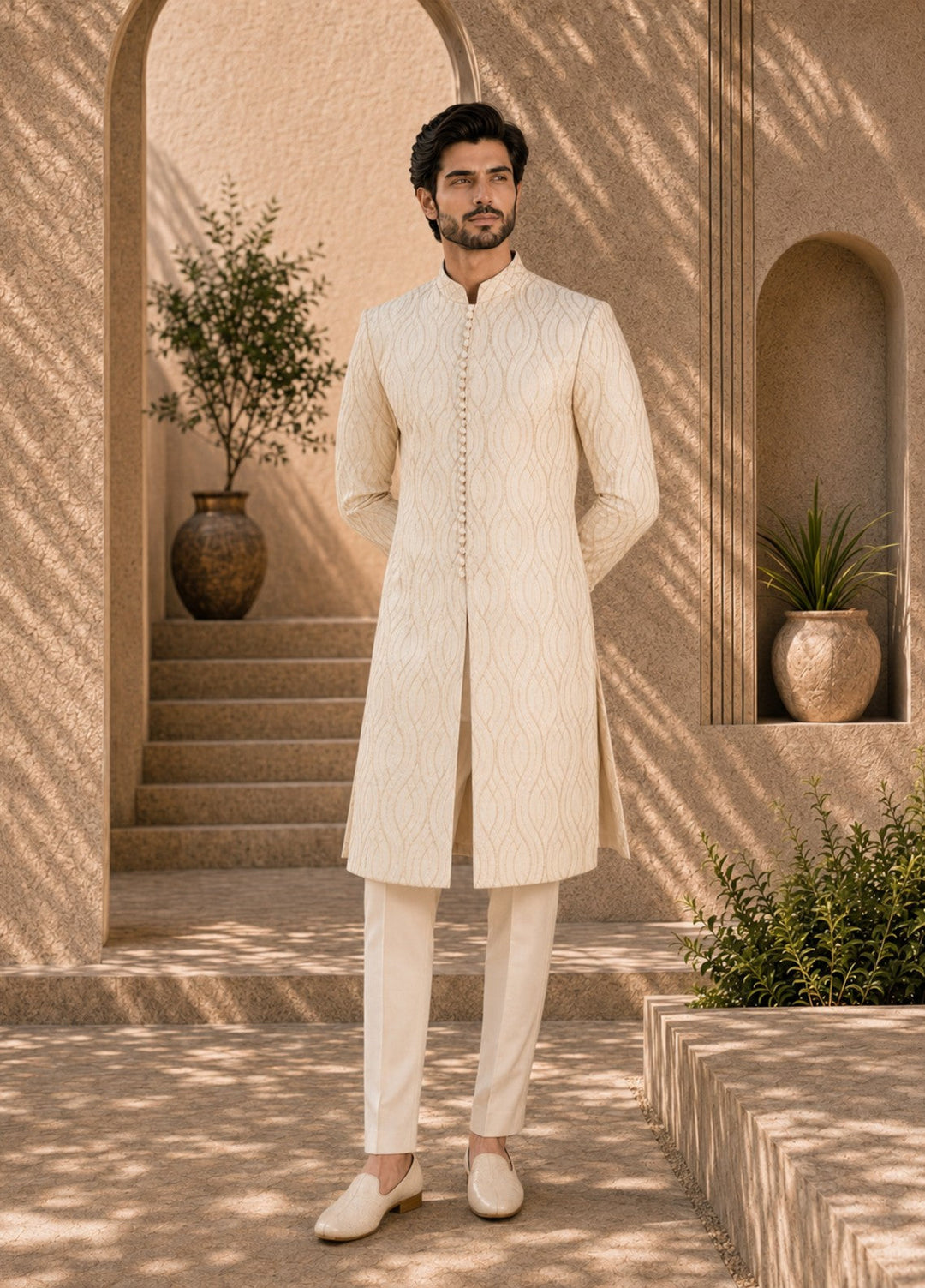 TGM Mens RTW Chikankari Chikankari Kurta Pajama Suit Royan Pearl Festive Collection