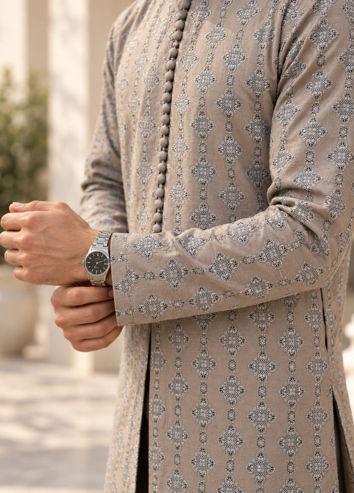 TGM Mens RTW Chikankari Chikankari Kurta Pajama Suit Royan Grey Festive Collection