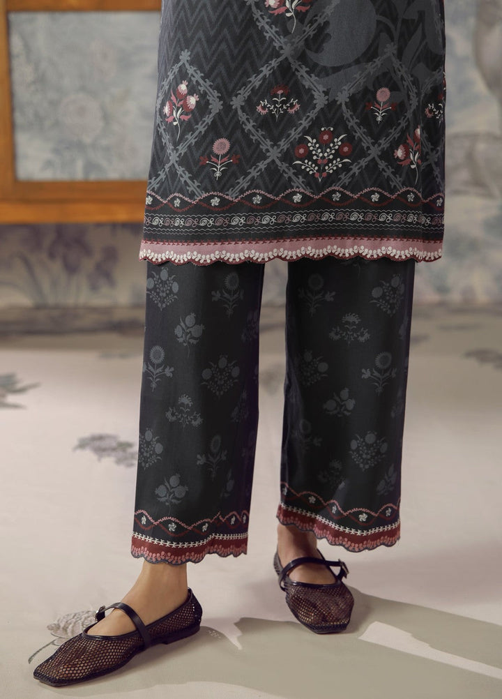 Sahar Unstitched Printed Marina Twill 2 Piece Suit Obsidian Tile Winter Collection