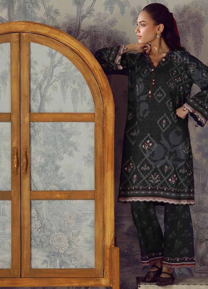 Sahar Unstitched Printed Marina Twill 2 Piece Suit Obsidian Tile Winter Collection
