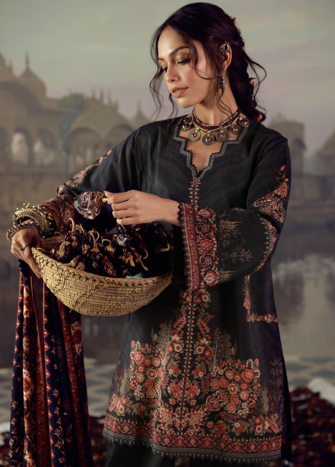 Sahar Unstitched Printed Viscose 3 Piece Suit Velmora Winter Collection