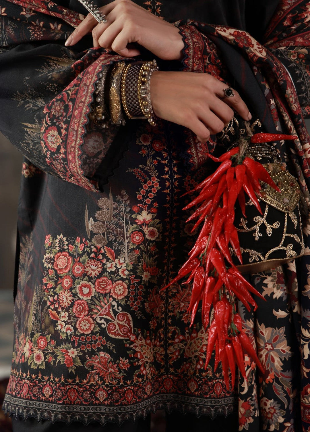 Sahar Unstitched Printed Viscose 3 Piece Suit Velmora Winter Collection
