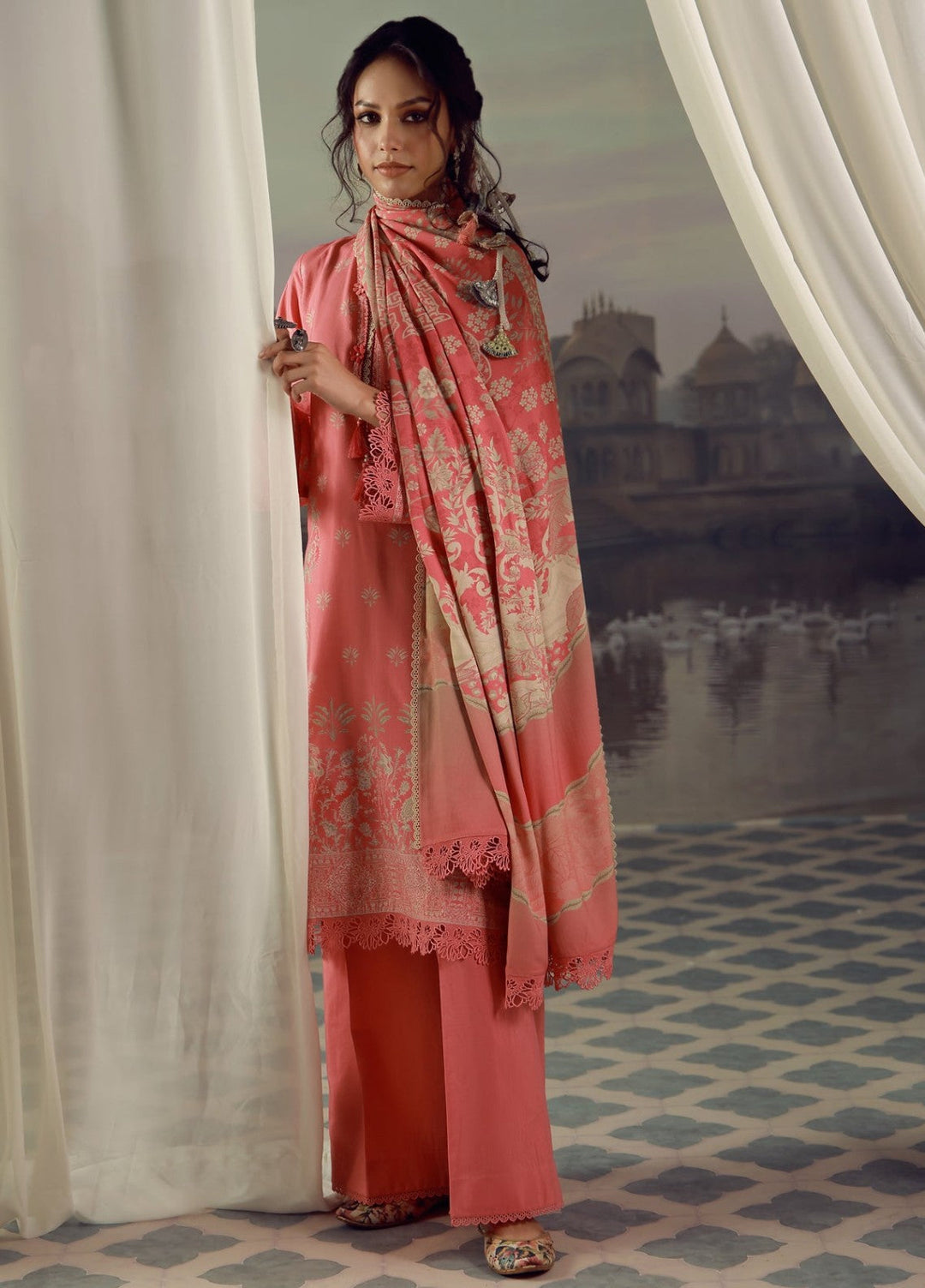 Sahar Unstitched Printed Viscose 3 Piece Suit Rosavere Winter Collection