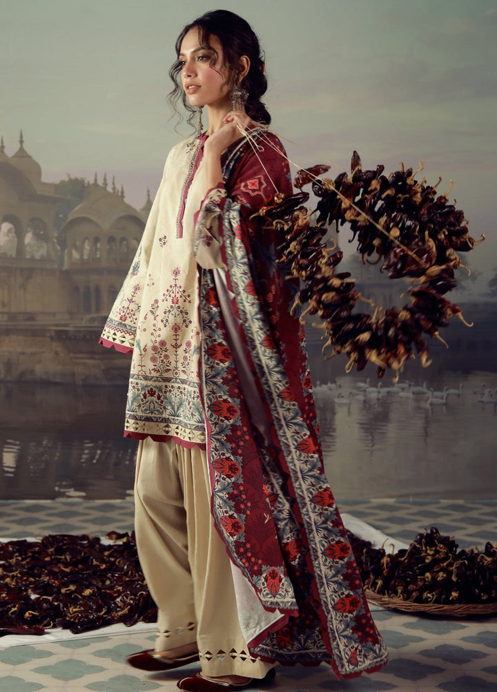 Sahar Unstitched Printed Viscose 3 Piece Suit Burgelune Winter Collection