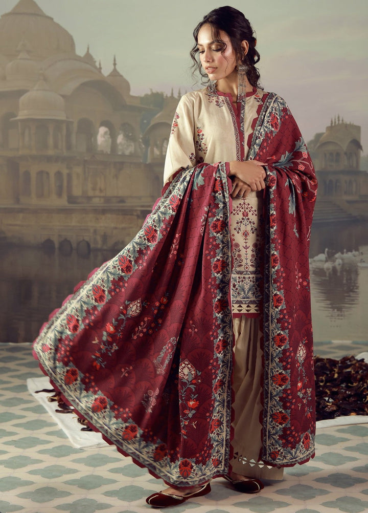 Sahar Unstitched Printed Viscose 3 Piece Suit Burgelune Winter Collection