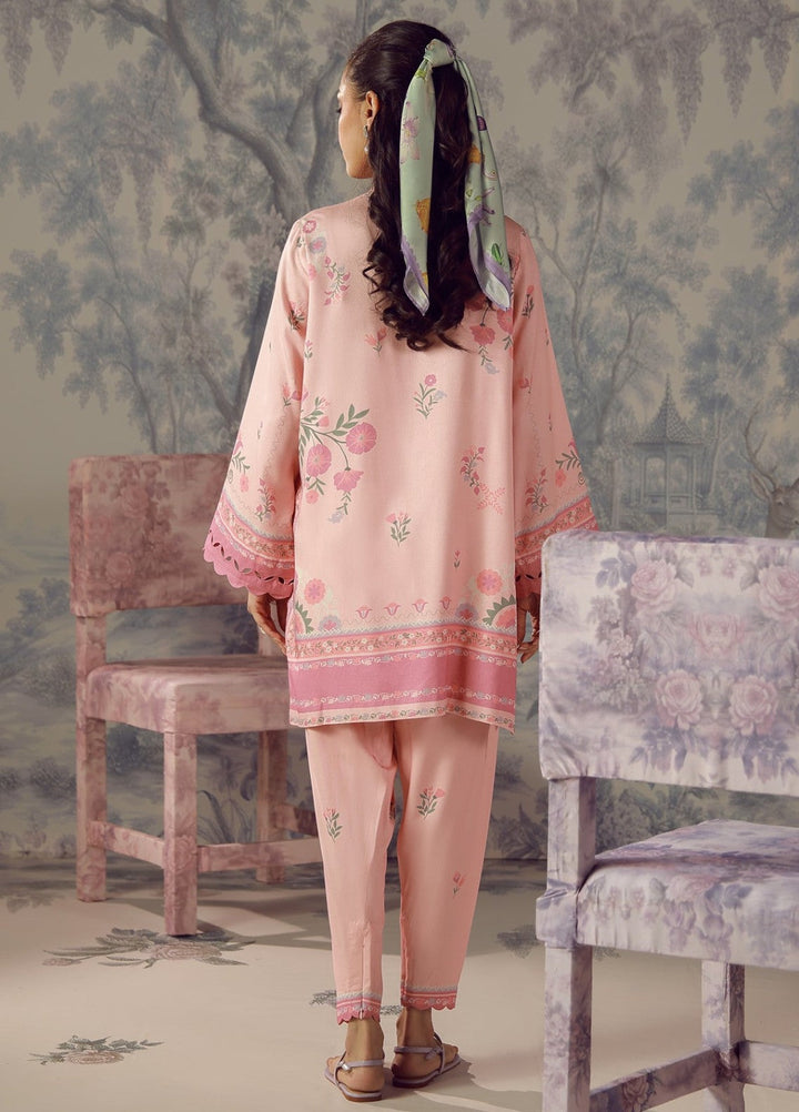 Sahar Unstitched Printed Marina Twill 2 Piece Suit Blushing Petals Winter Collection