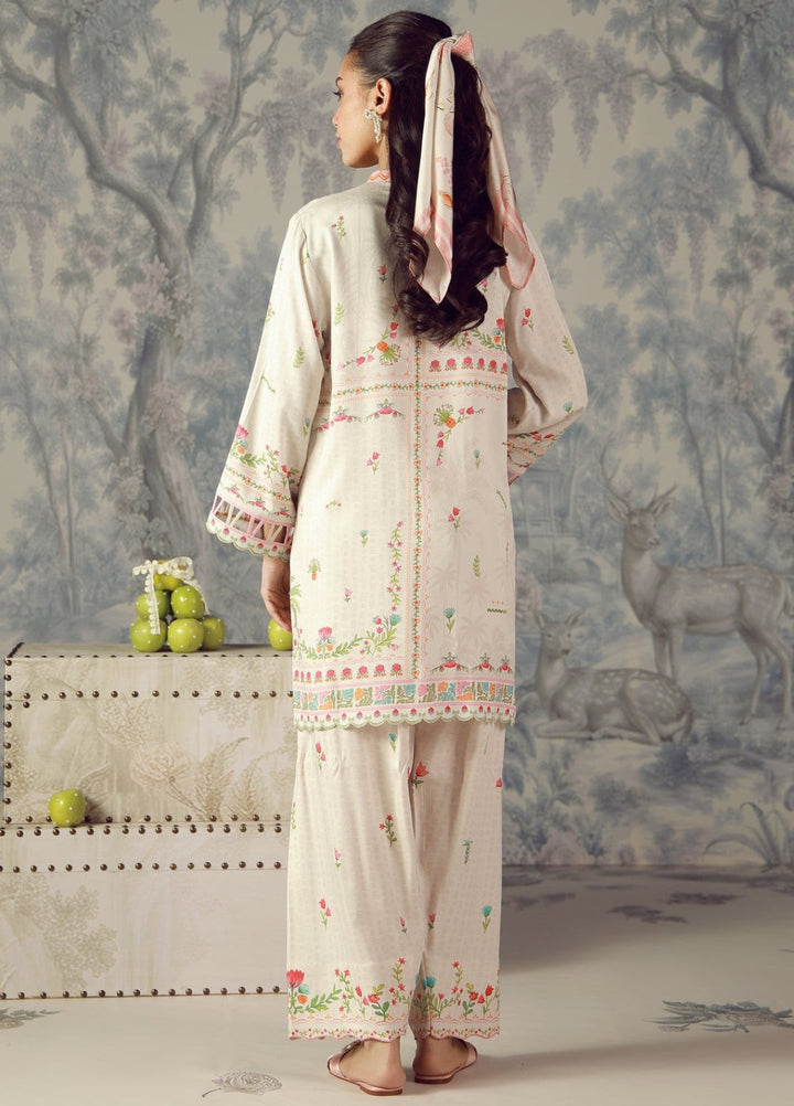 Sahar Unstitched Printed Marina Twill 2 Piece Suit Pastel Lattice Winter Collection