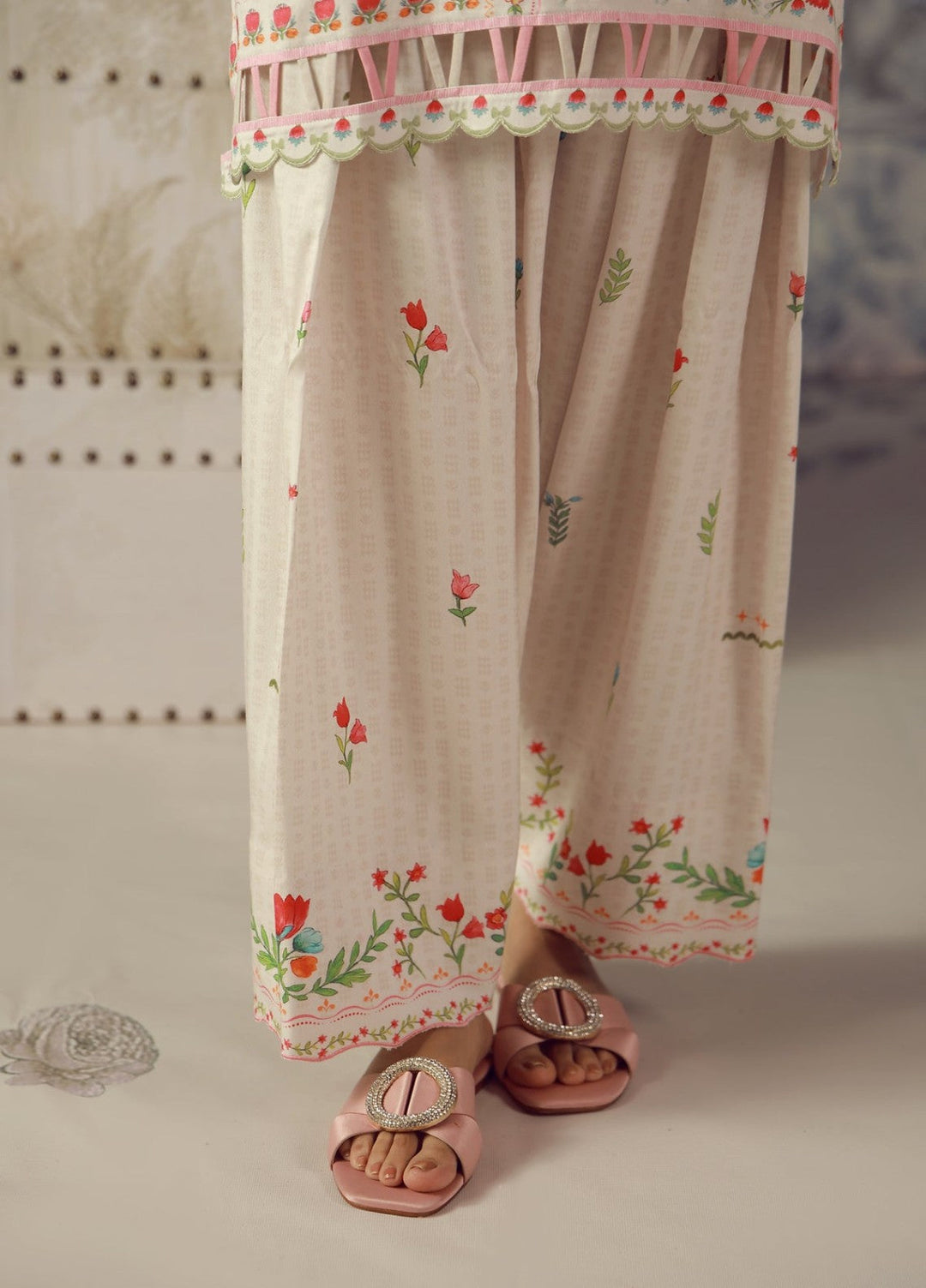 Sahar Unstitched Printed Marina Twill 2 Piece Suit Pastel Lattice Winter Collection