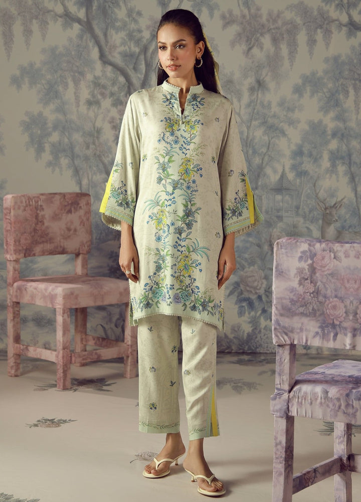 Sahar Unstitched Printed Marina Twill 2 Piece Suit Flora Verdit Winter Collection