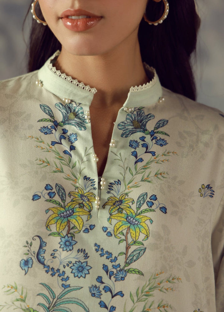 Sahar Unstitched Printed Marina Twill 2 Piece Suit Flora Verdit Winter Collection