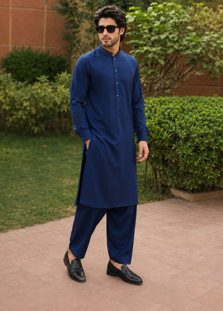 TGM Mens RTW Textured Blended Cotton 3 Piece Suit Sterling Bluecrest Festive Collection